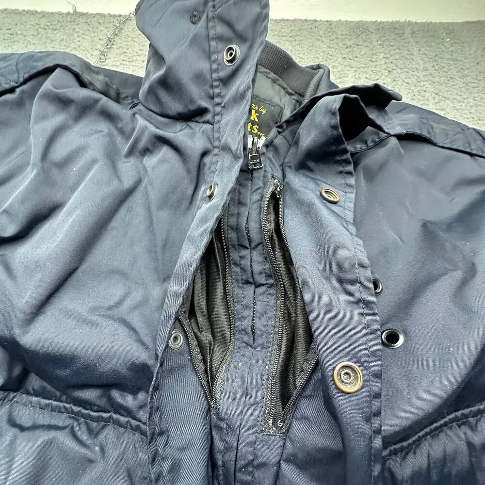 Vintage Park Coats NYPD Police Nylon Bomber Jacket Mens Medium Liner Black